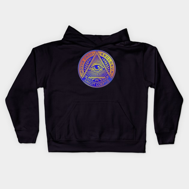 New World Order Illuminati Symbol Kids Hoodie by Scar